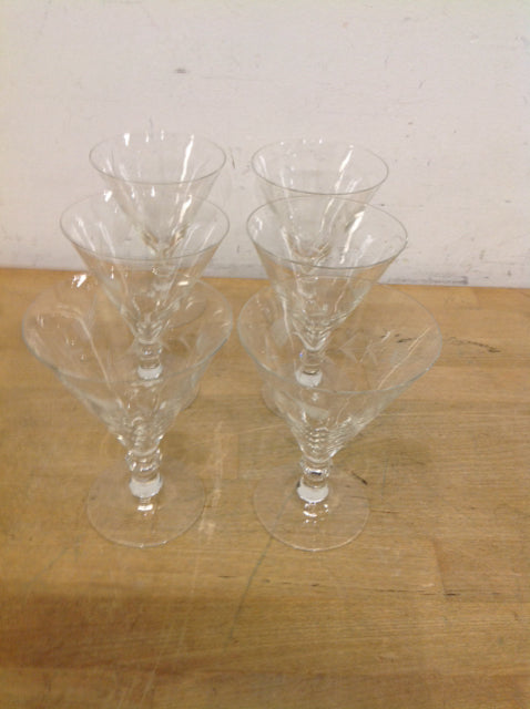 Set Of 6 Etched Cocktail Glasses