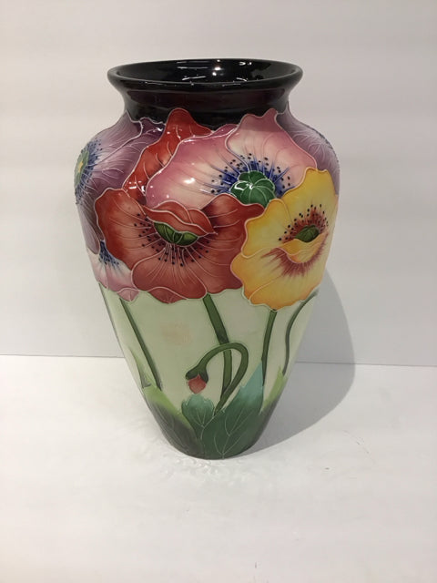 12" J McCall Blue Sky Poppy Vase