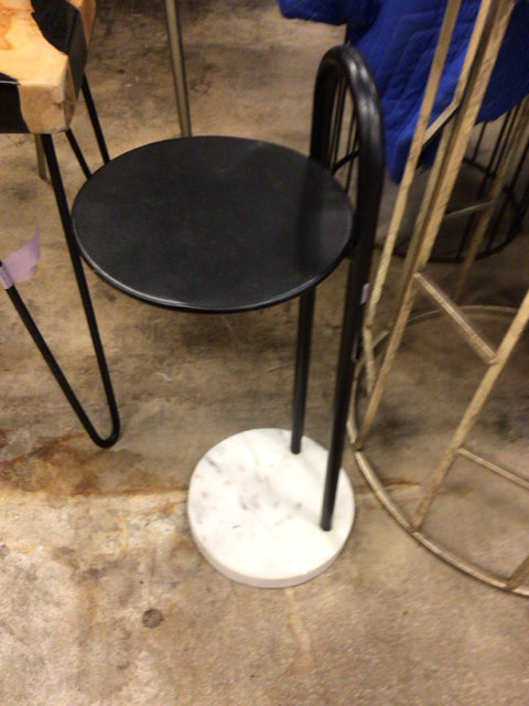 Black Metal Marble Base Drink Table