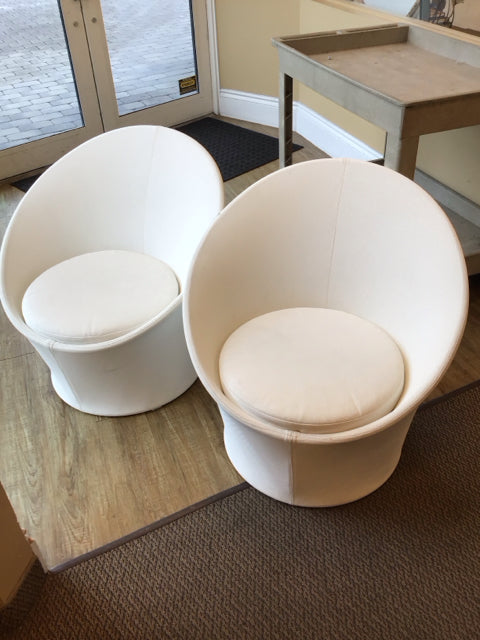 Pair White Apollo Outdoor Chairs AS-IS Soiled