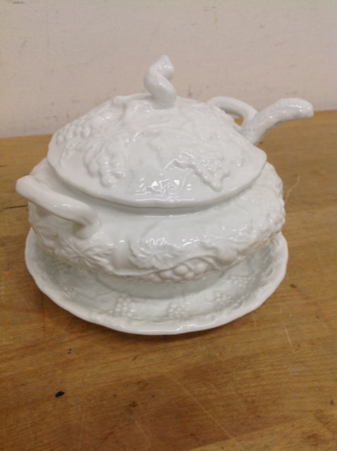 White Ceramic Grape Tureen