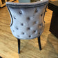 Grey Upholstered Nailhead Tufted Accent Chair