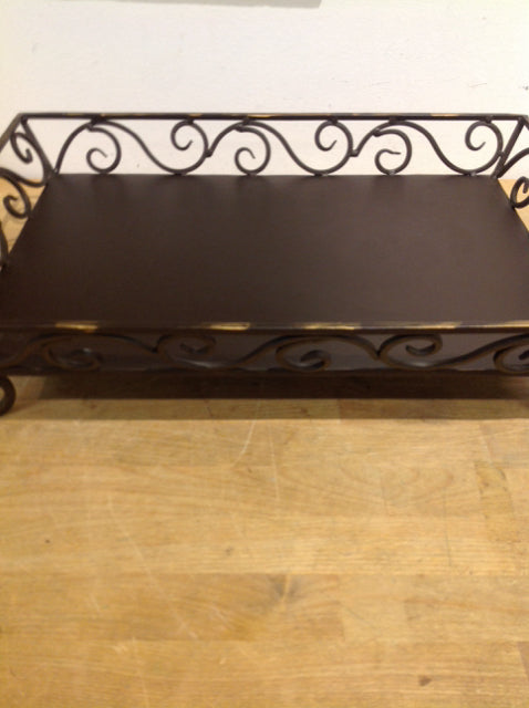 Tray- 29" Bronze Metal Scroll