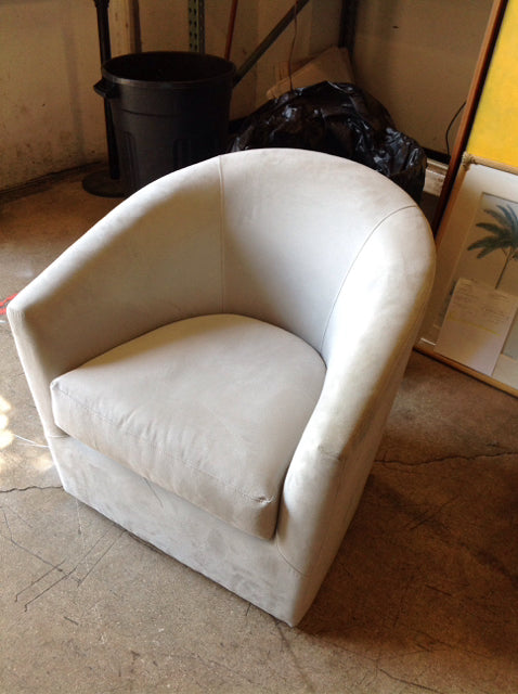 Grey Suede Swivel Chair