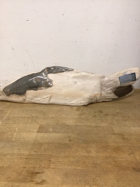 25" Petrified Wood Fossel Fish Sculpture