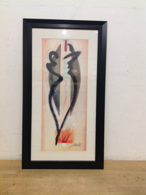 36x20 Framed Figures Print on Paper
