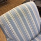 AS-IS Ethan Allen Oxford Coastal Blue Stripe Fabric Armchair(Soiled)