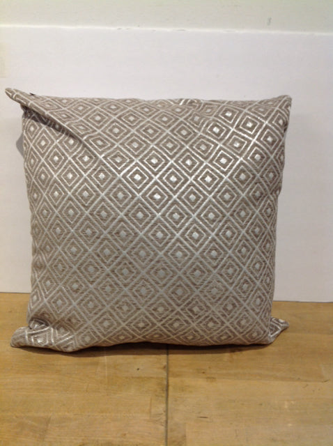 Silver/Grey Geometric Design Pillow