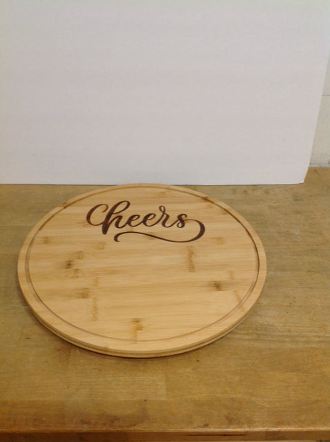 17" Round Bamboo "Cheers" Lazy Susan