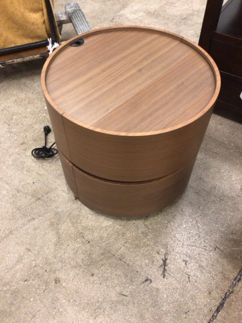 Round Two Pc Two Drawer End Table