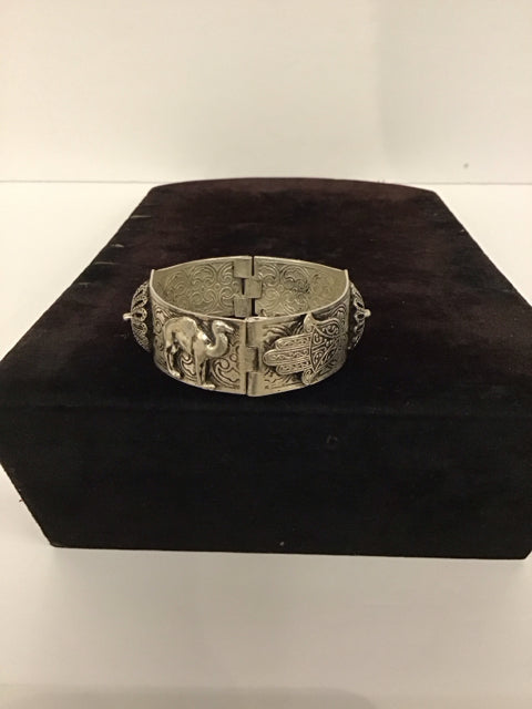Silver Cuff Bracelet w/Friendship Hand