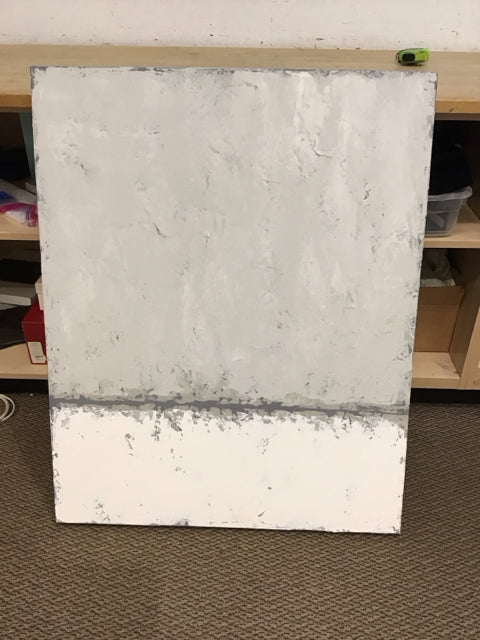40x32 S Brooke Grey/White Painted Abstract