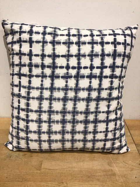 Blue/White Check Pattern Pillow