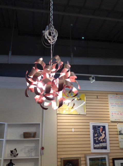 17" Copper Ribbon Chandelier