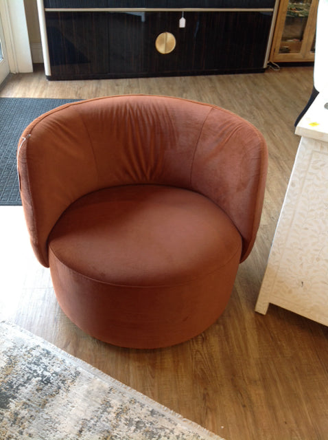 Brown Velvet Club Chair