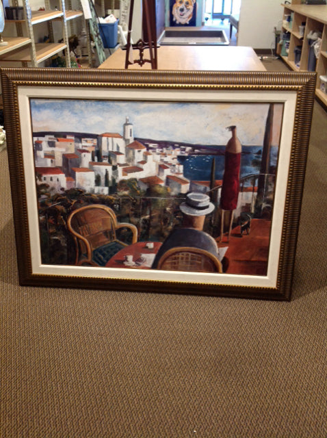 53x41 Framed "Chez Mon Ami" By Lourenco