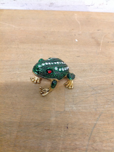 Enameled Jeweled Frog Trinket Box
