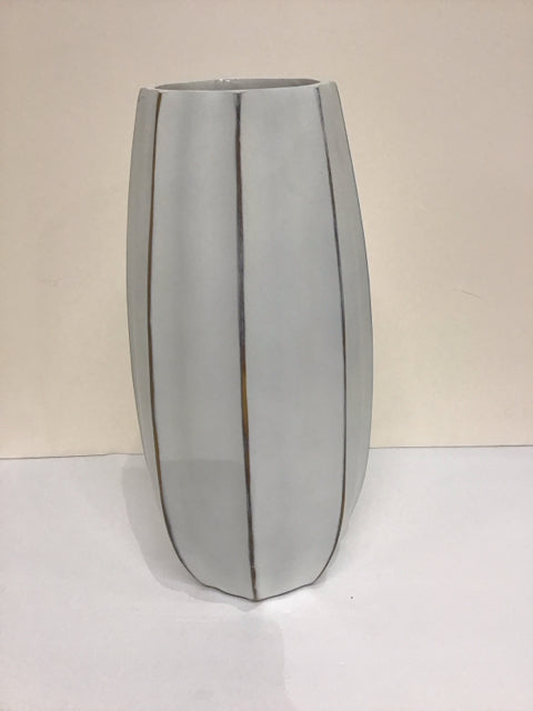 16" White Resin Vase