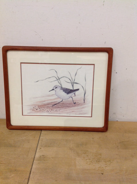 15x12 Wood Framed "Beachcomber" Bird Print