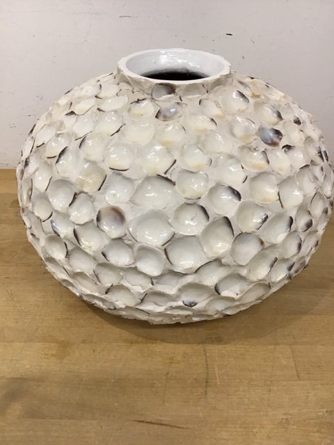 14" Seashelll Encrusted Vase
