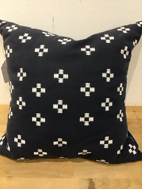 Navy Blue/White Stich Pattern Pillow