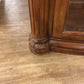 AS-IS Dark Wood Two Pc Glass Front China Cabinet(Cracks Around Top Trim)