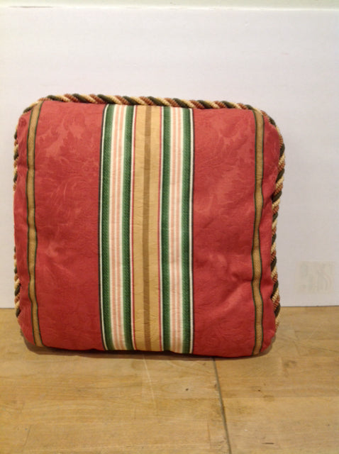Red/Green/Gold Striped Pillow