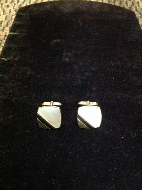 Gold Cufflinks w/Mother of Pearl
