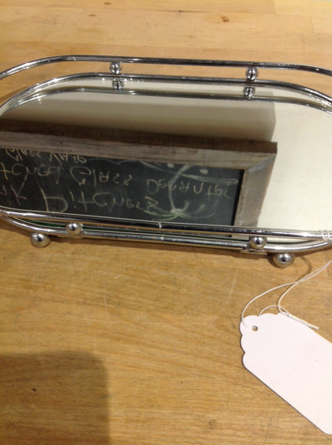 Tray- 15" Silver Metal Mirror