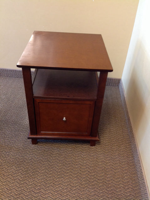 Wood Nightstand w/1 Drawer & Shelf