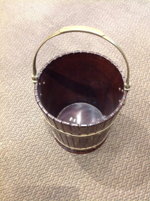 14" Wood & Brass Bucket