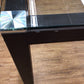 Glass Top Leather Wrapped Base Dining Table