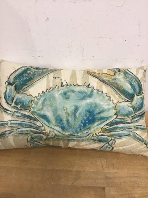 20"x11" Blue Crab Lumbar Pillow
