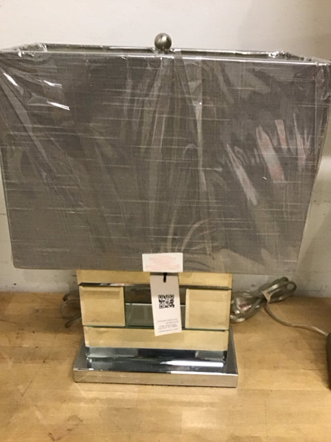 16" Mirrored Rectangular Table Lamp