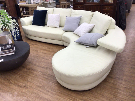 Scan Design Two PC Buttercup Leather Curved Sectional