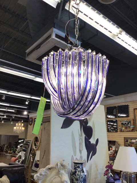 Small Vintage Venini Triedri Murano Chandelier