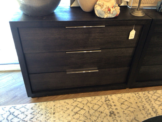 AS-IS 42" X 32" X 18" City Furniture Madden Dark Tone 3-drawer Nightstand