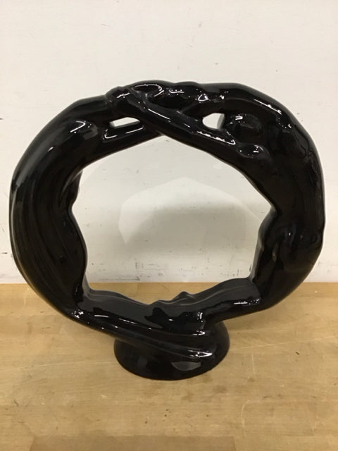 14.5"x15" "Black Circle Of Love" Sculpture