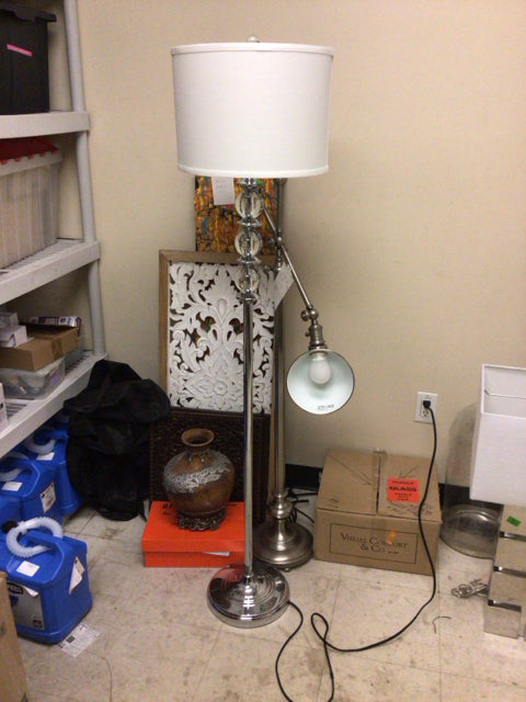 RTG Chrome & Glass Floor Lamp W/Shade