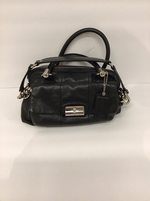 Coach Black Leather Purse w/Silver Accent Piece
