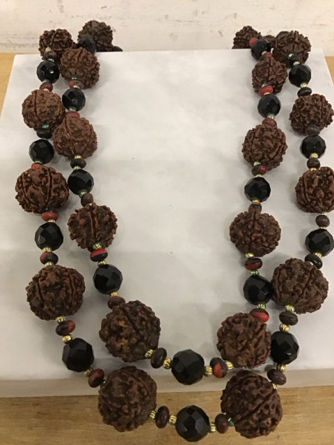 Brown & Black Beaded Necklace