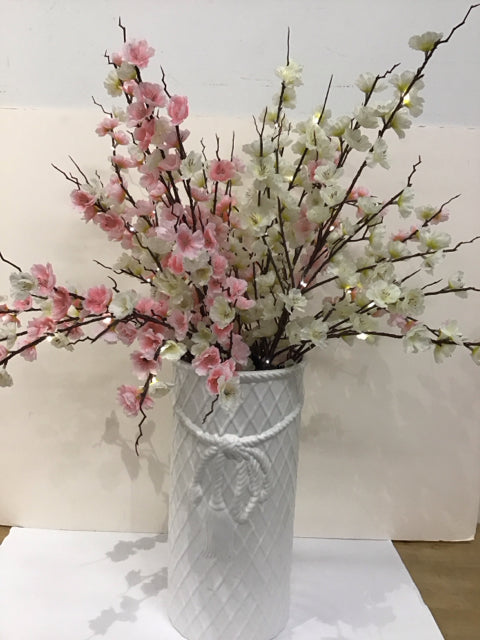 Battery Operated Cherry Blossoms in Ceramic Vase