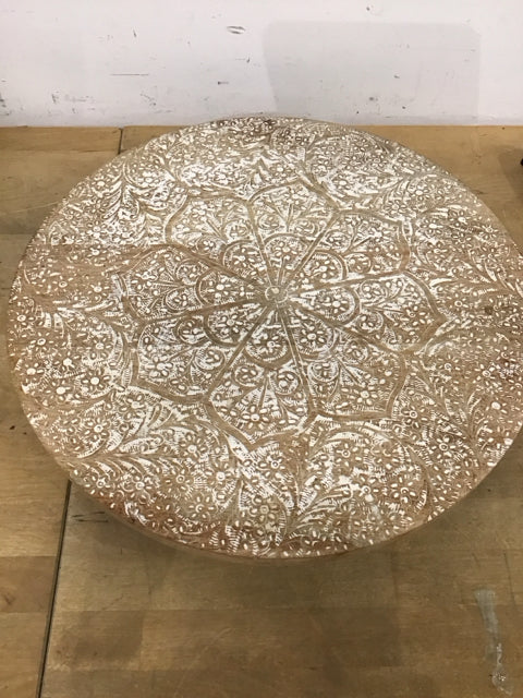 18" Painted Wood Medallion Lazy Susan