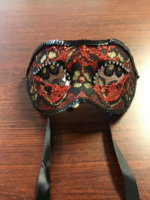 Black /Red Lace Sequin Mask
