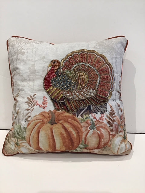 Beaded Turkey Pillow