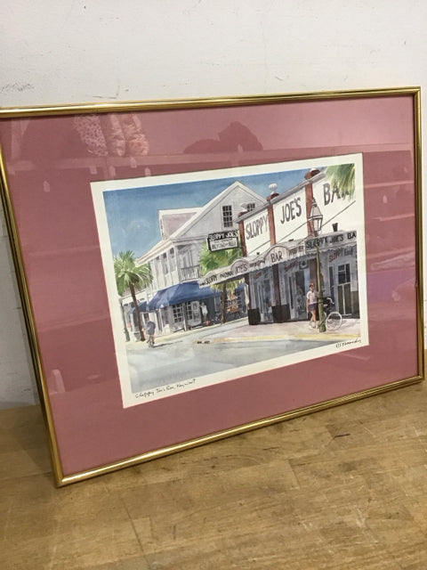 18"x14.5" Sloppy Joe's Bar Key West Art Signed