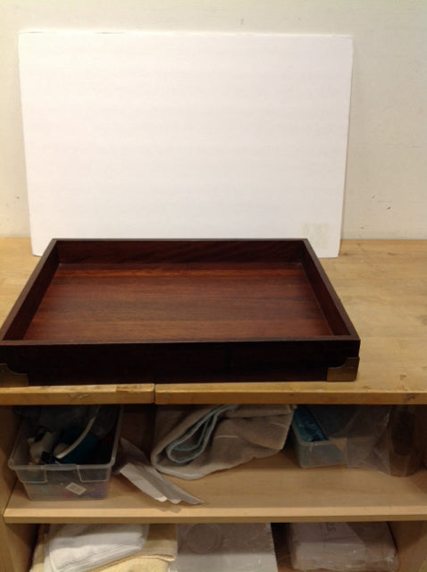 23"x17" Dark Wood Tray