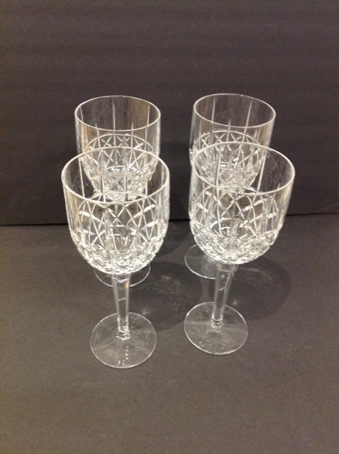 Set/4 Waterford Crystal "Mauve" Hock Wine Goblets