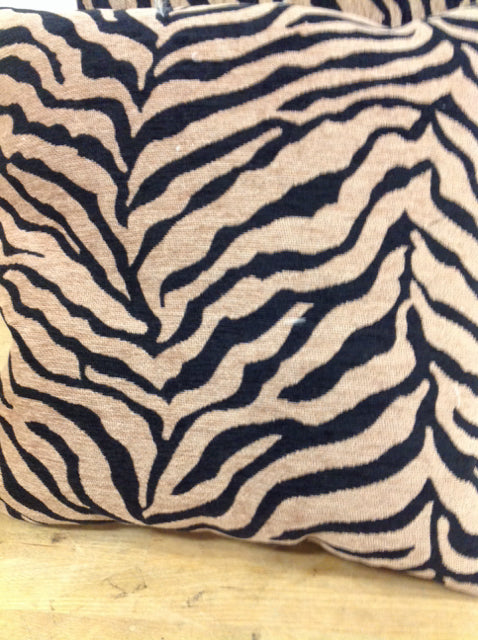 Pillow- 16" Tan & Black Zebra