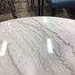 AS-IS 40" Round Marble Top Metal Base Coffee Table(Ring Mark/Scratches)